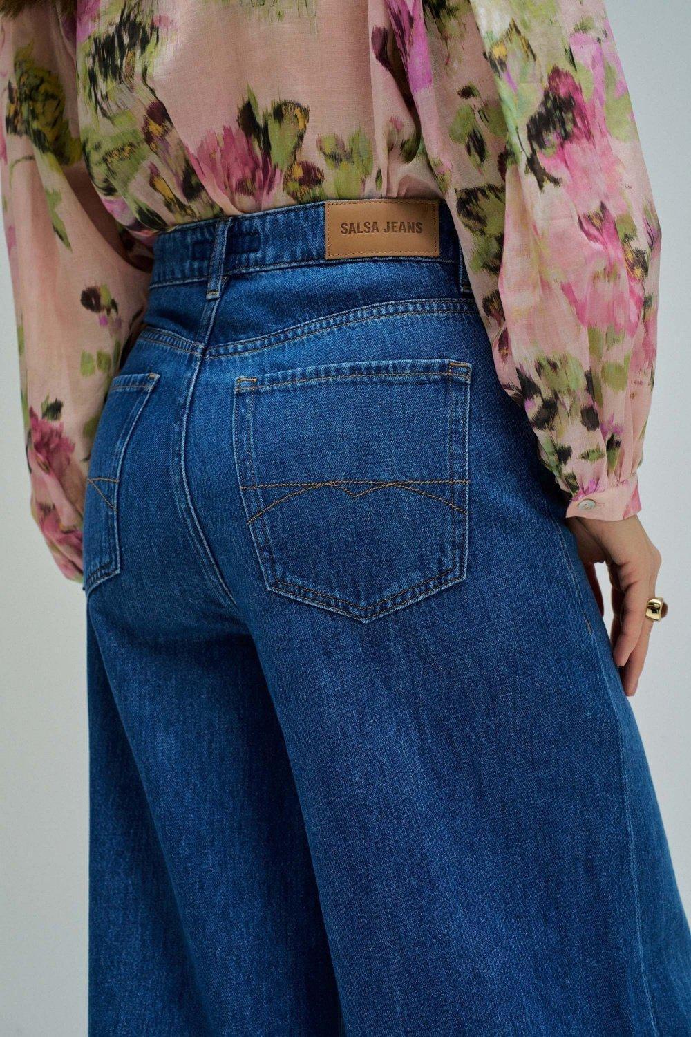 Super Wide Leg Jeans, Navy, large image number 4