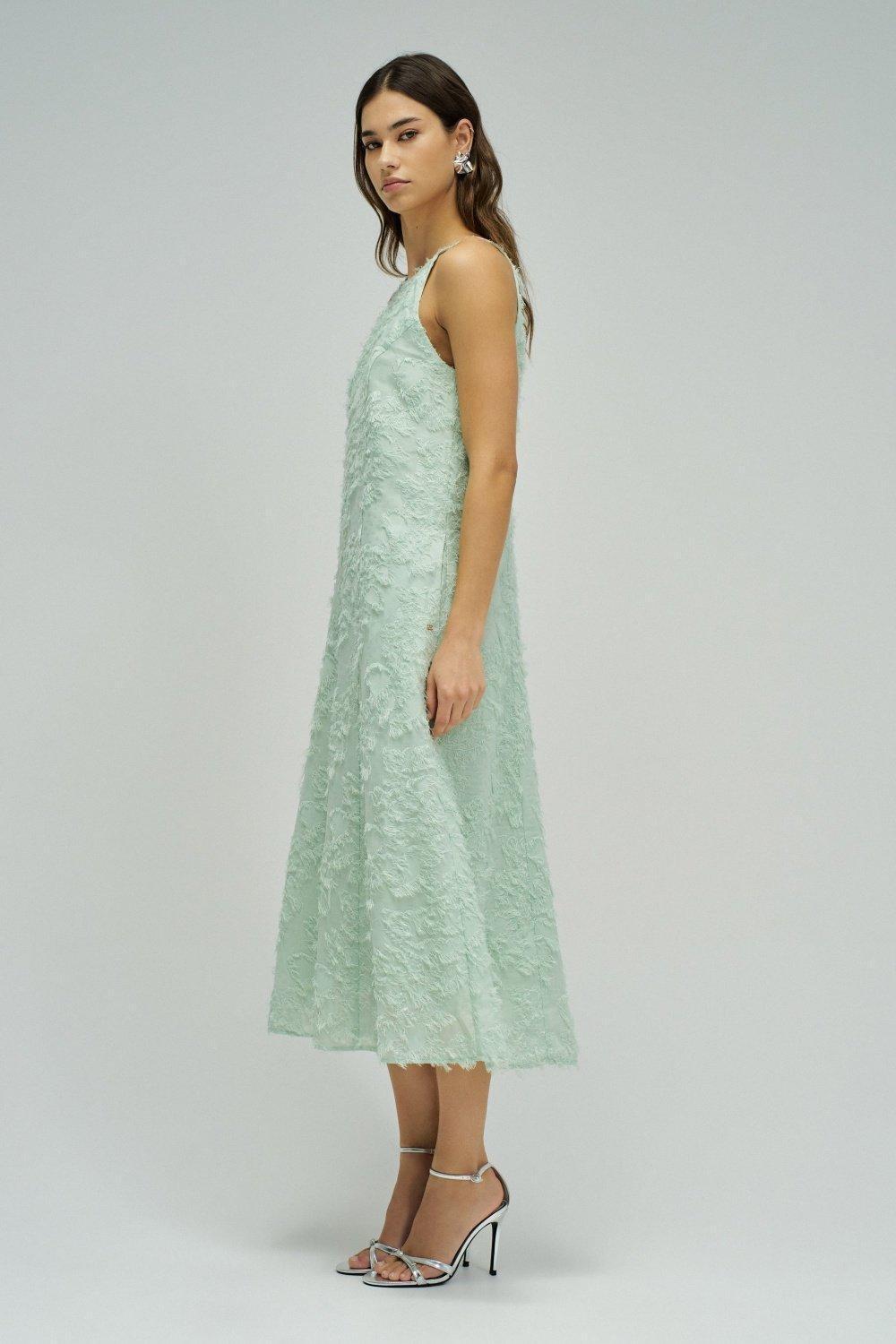 Midi Dress With Jacquard, Green, medium