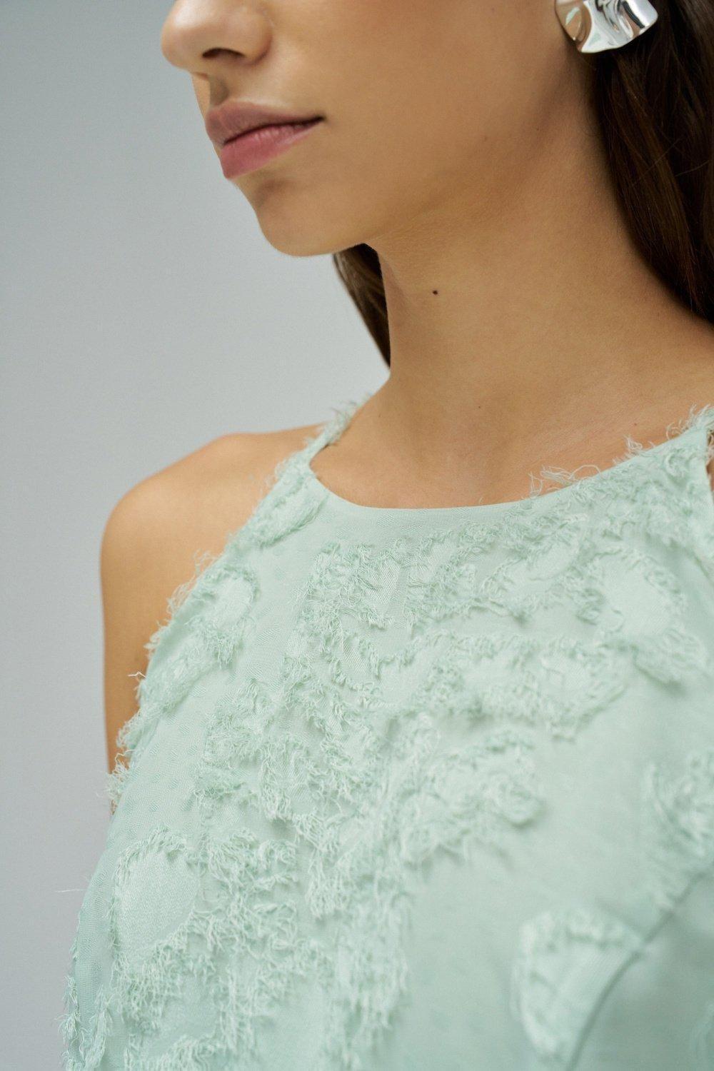 Midi Dress With Jacquard, Green, large image number 4