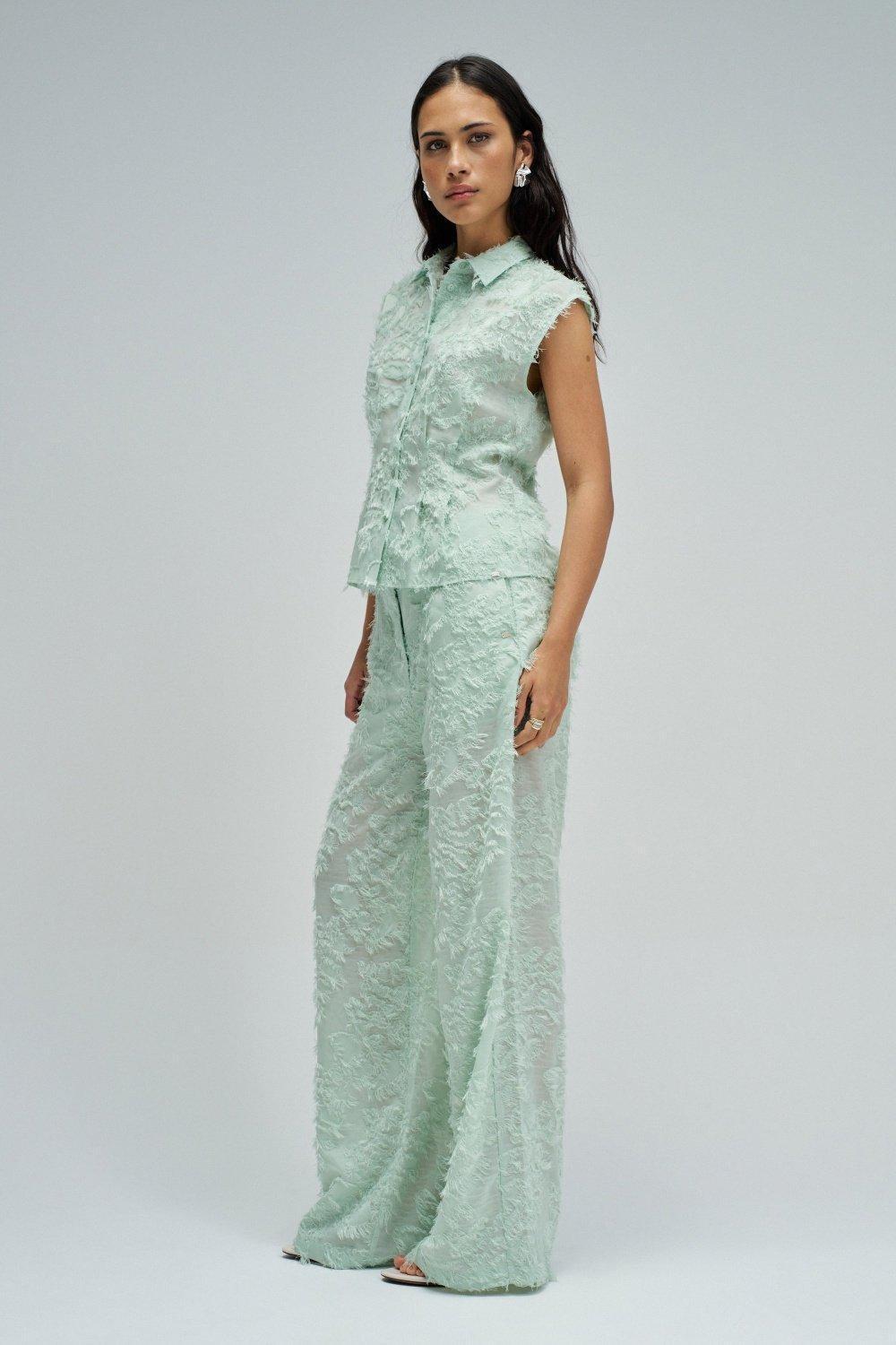 Shirt With Jacquard, Green, medium