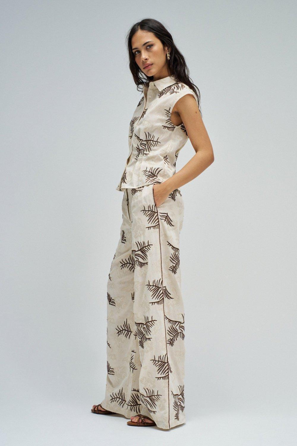 Shirt With Embroidery, White, medium