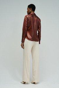 Satin Shirt With Texture, Brown, large image number 2
