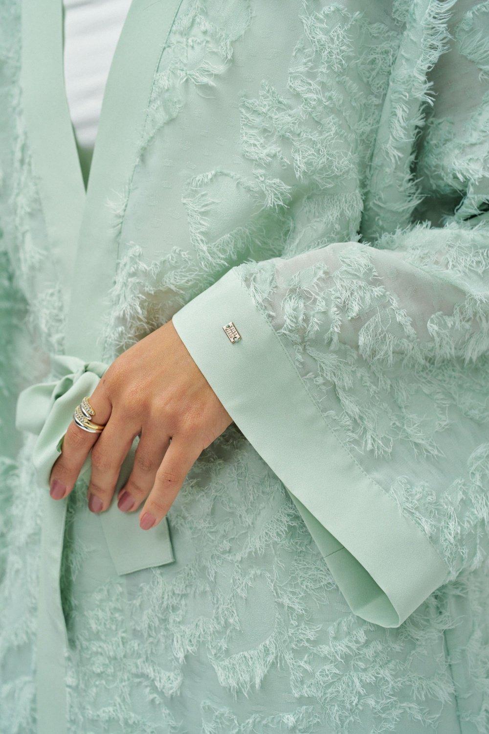 Kimono With Jacquard, Green, large image number 4