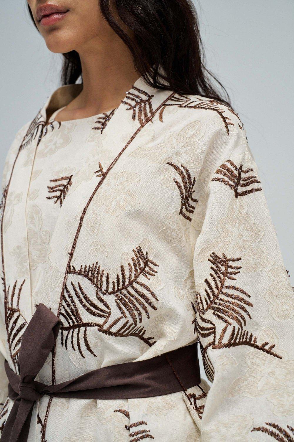 Kimono All Over Embroidery, White, large image number 4