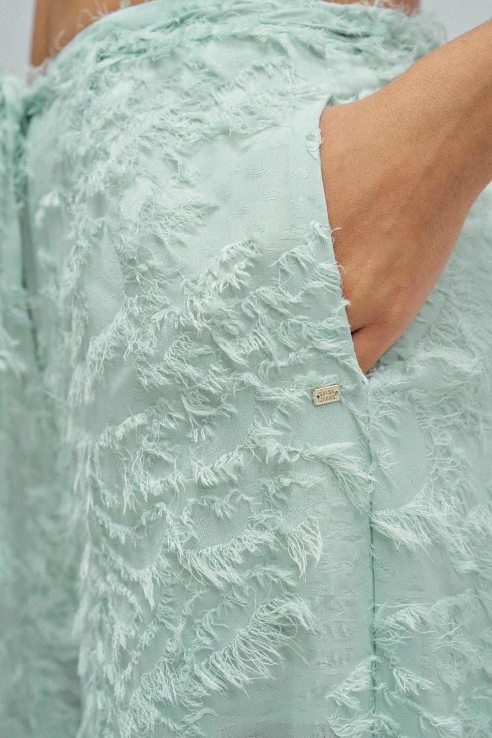 Regular Fit Trousers With Jacquard, Turquoise, large image number 4