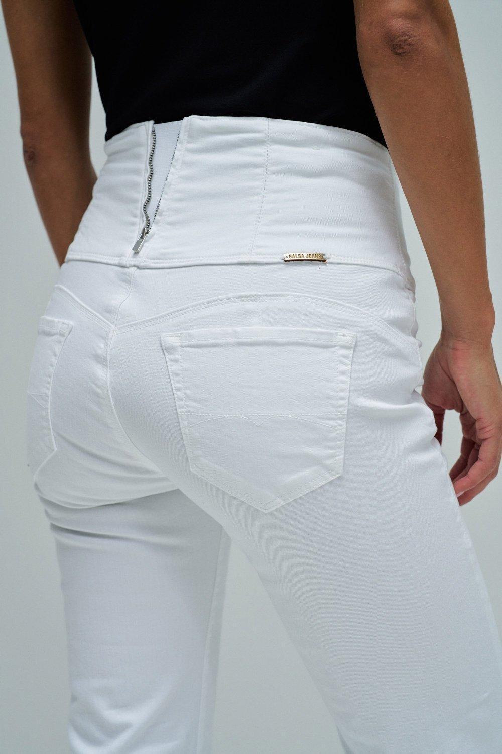 Diva Push In Flare Jeans, White, large image number 4
