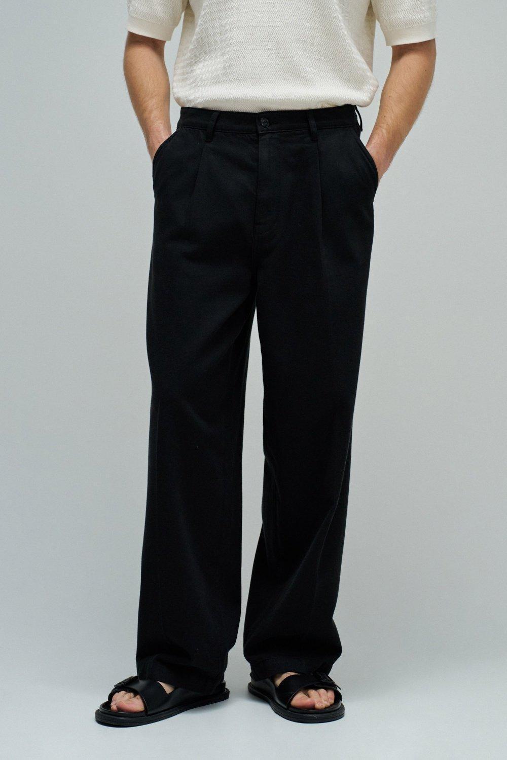 Loose Fit Trousers, Black, medium