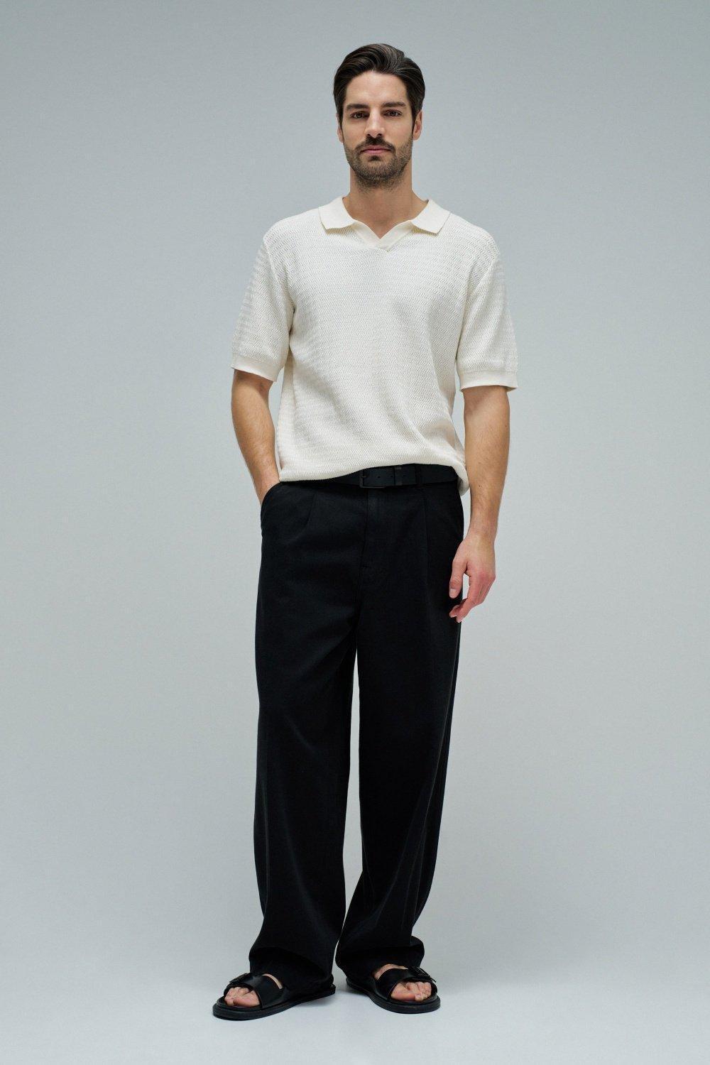 Loose Fit Trousers, Black, medium