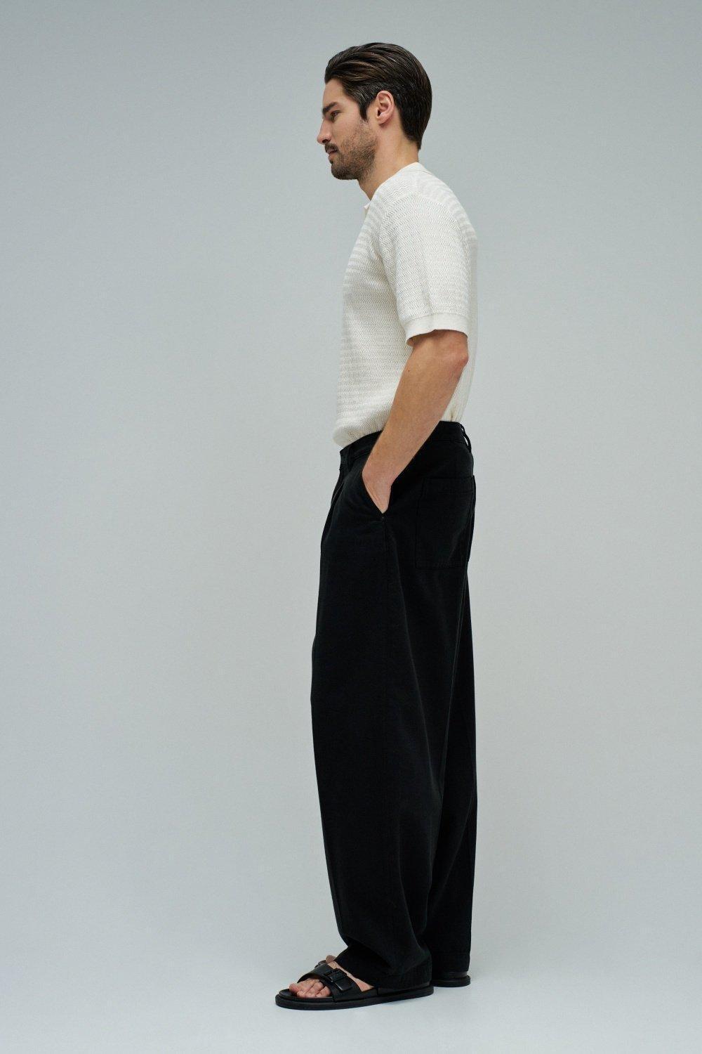 Loose Fit Trousers, Black, medium