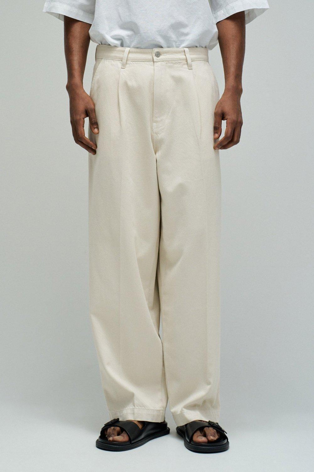 Loose Fit Trousers, Beige, medium