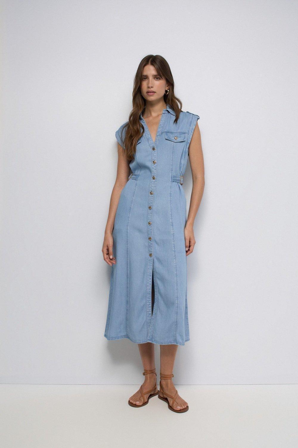 Lightdenim Dress, Blue, medium