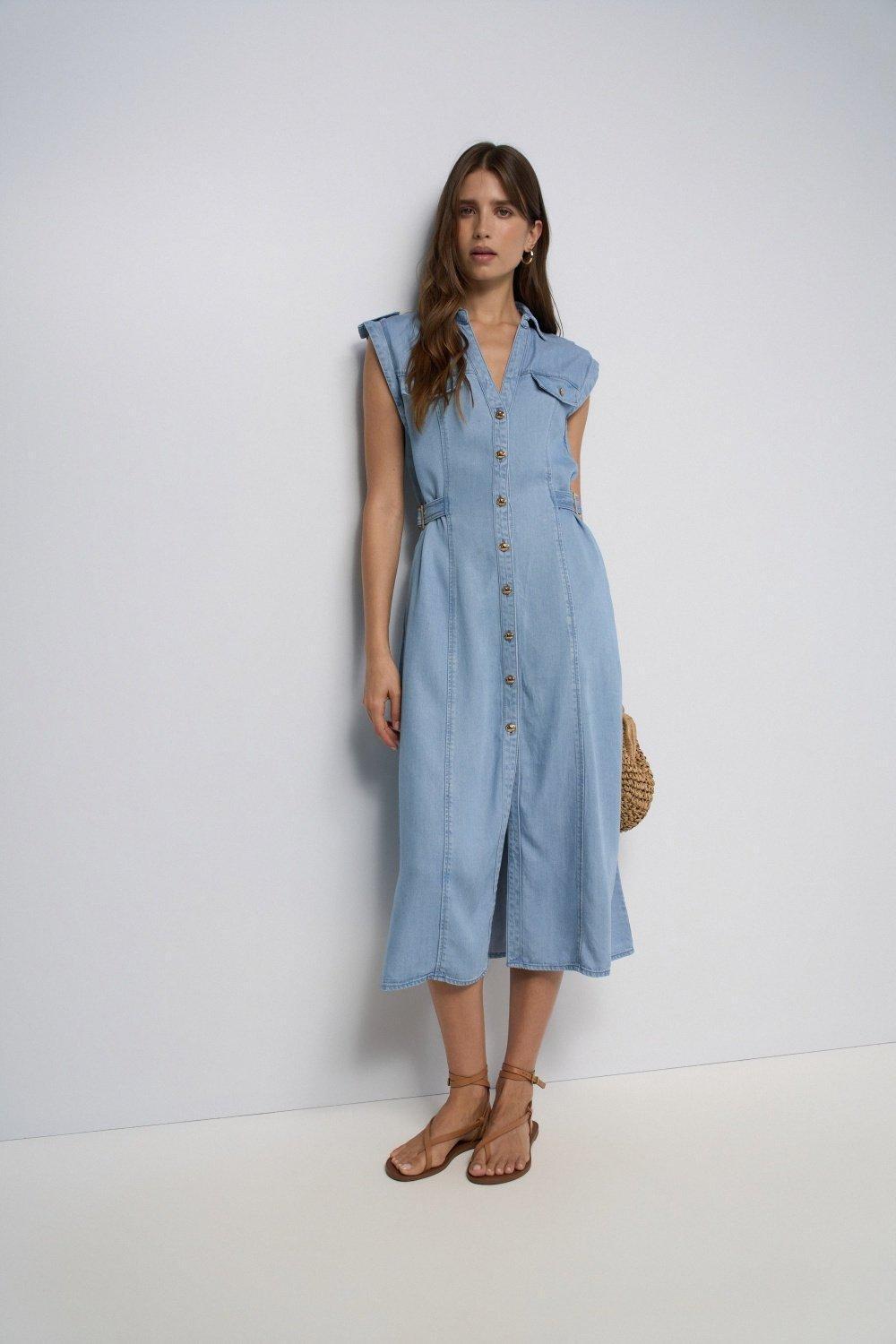 Lightdenim Dress, Blue, medium