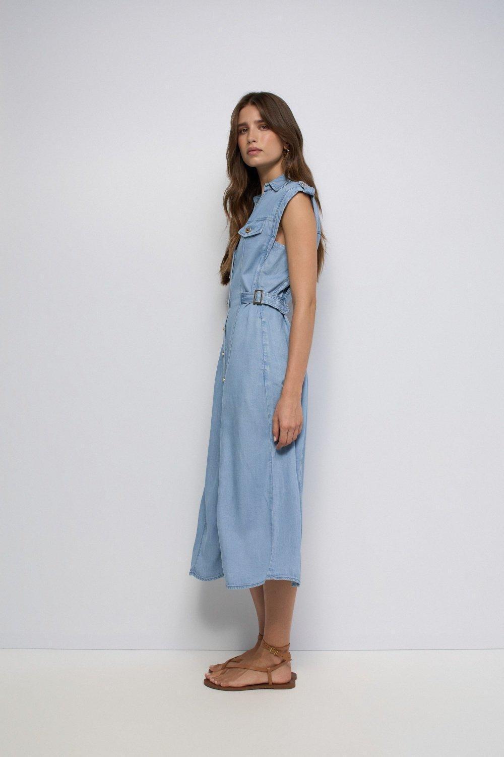 Lightdenim Dress, Blue, large image number 2