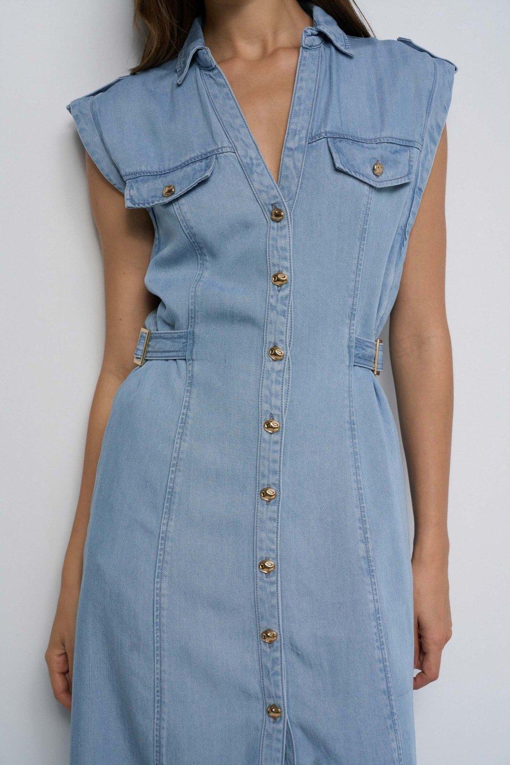 Lightdenim Dress, Blue, large image number 4