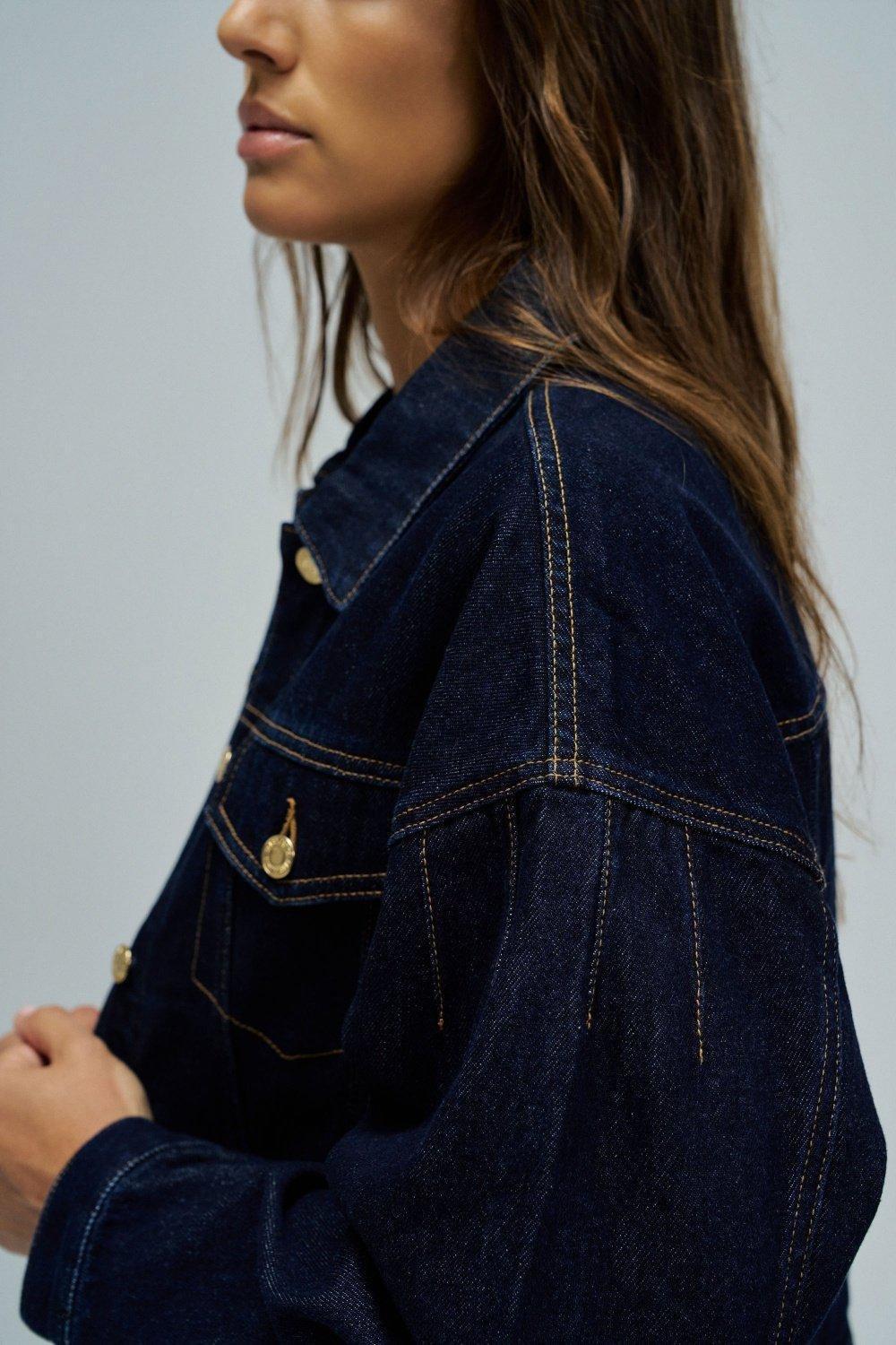 Denim Jacket, Dark Blue, large image number 4