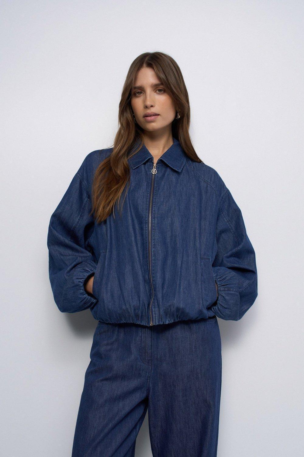 Denim Bomber, Navy, large image number 0