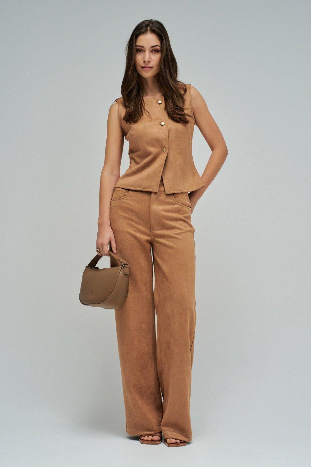 Suede Vest, Brown, large image number 1