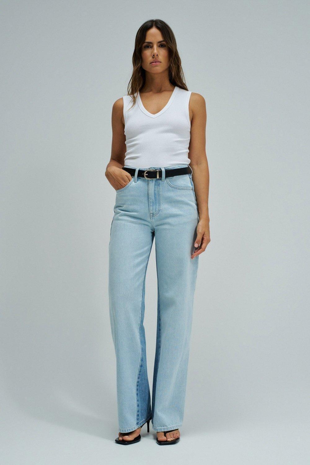 Wide Leg Jeans, Blue, medium