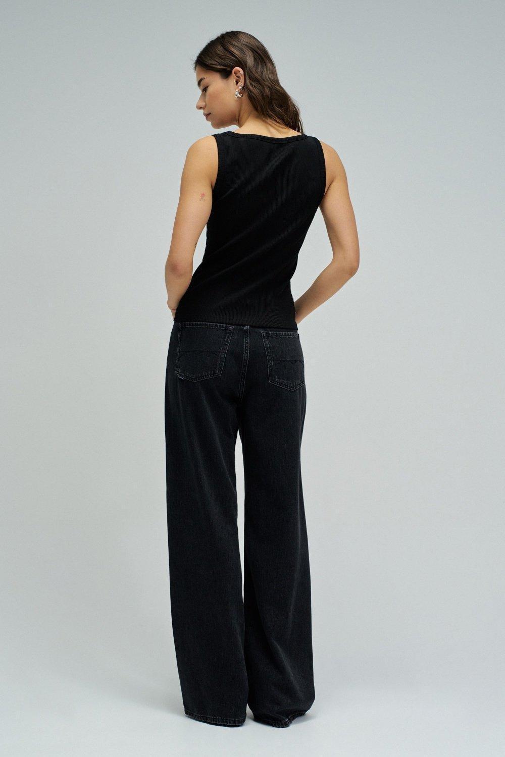 Top With Applications On The Neckline, Black, large image number 3