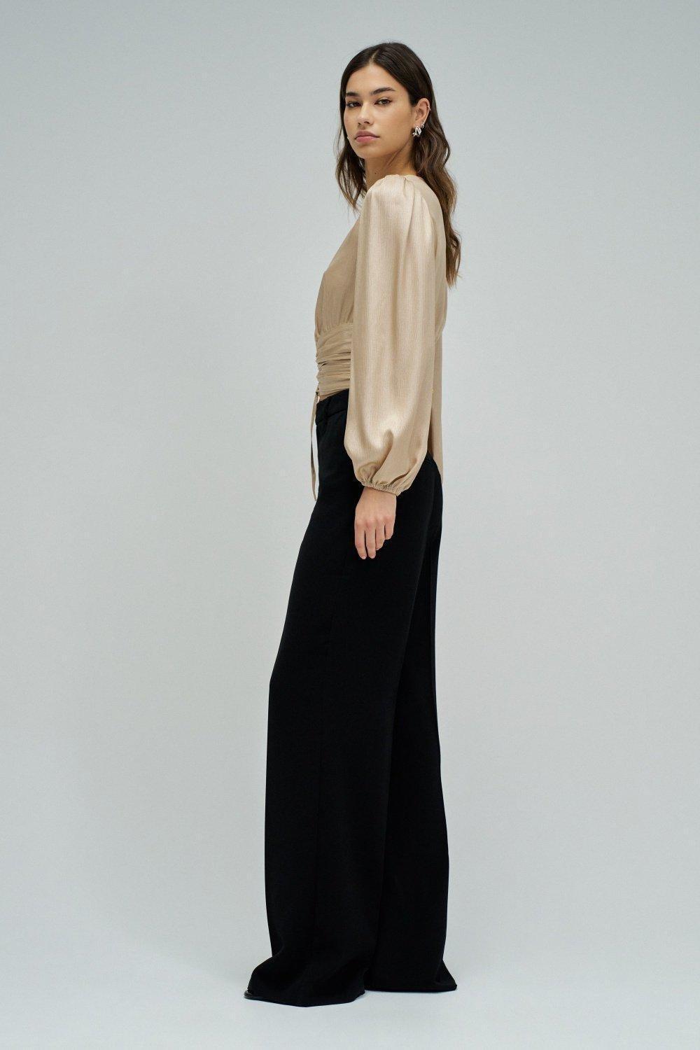 Puffed Sleeves Blouse, Gold, large image number 2