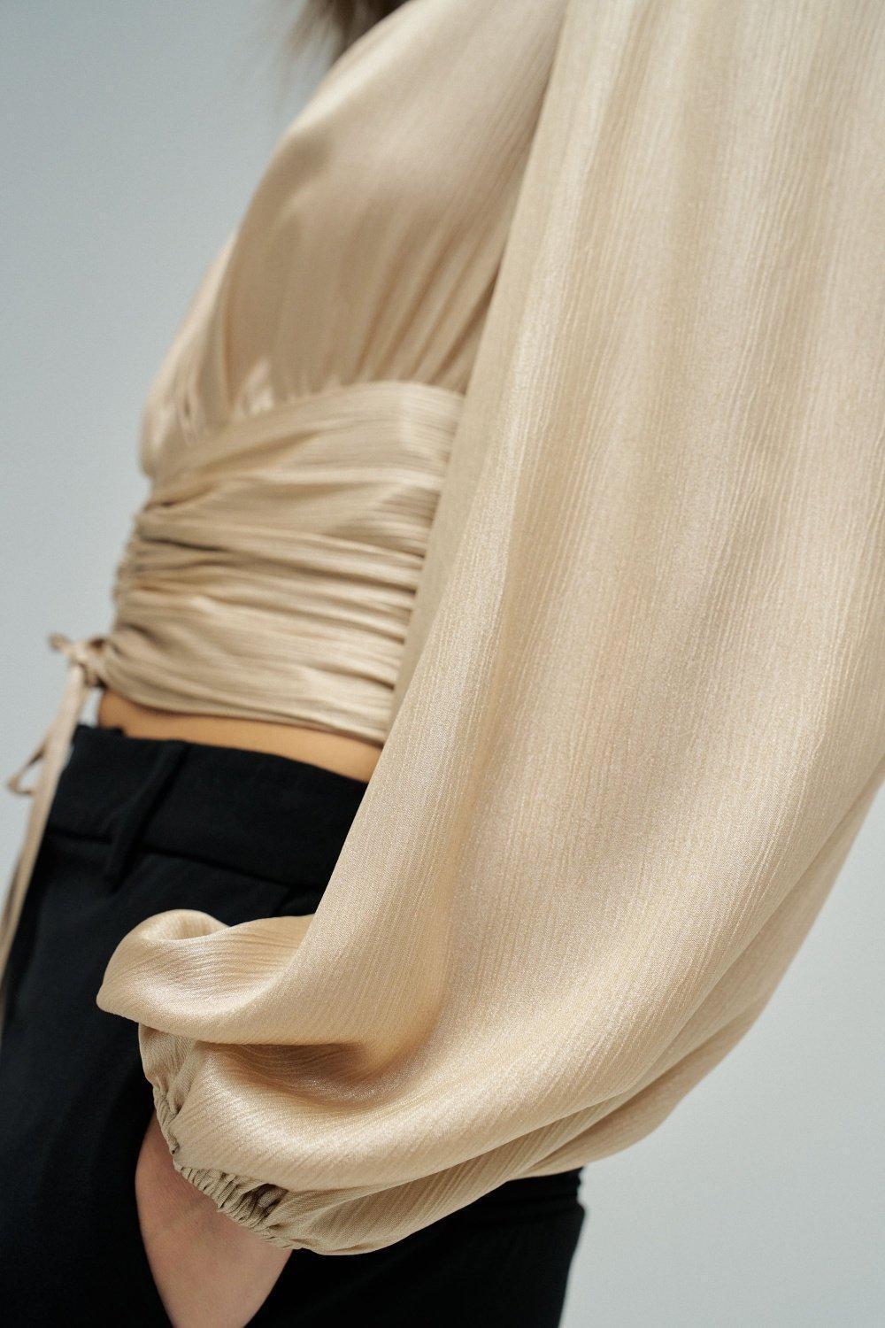 Puffed Sleeves Blouse, Gold, large image number 4