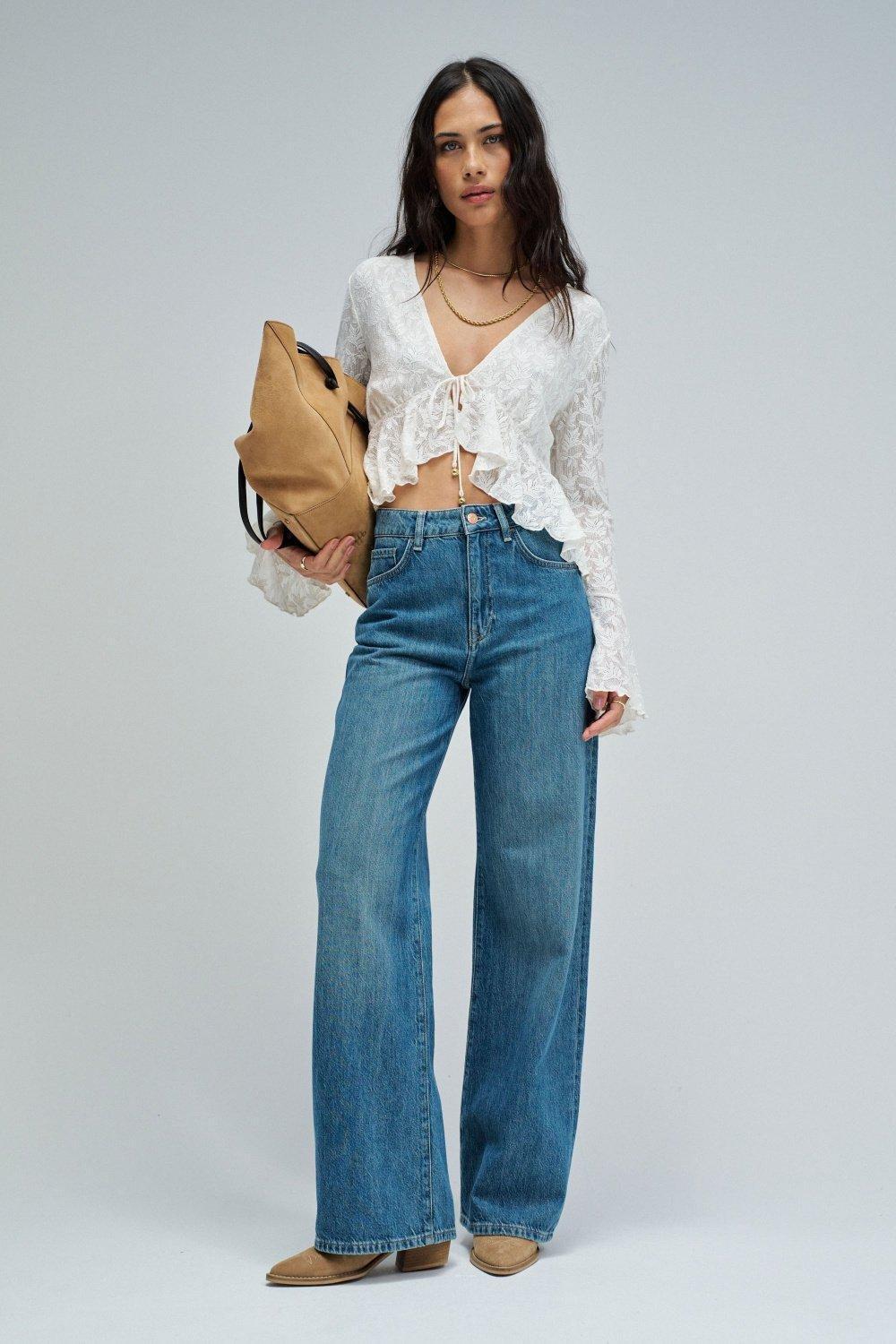 Lace Blouse, Beige, large image number 1