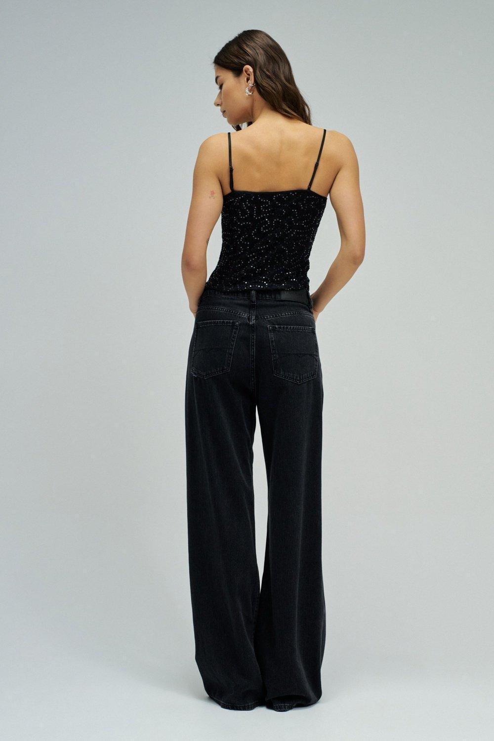 Lace Top, Black, large image number 3