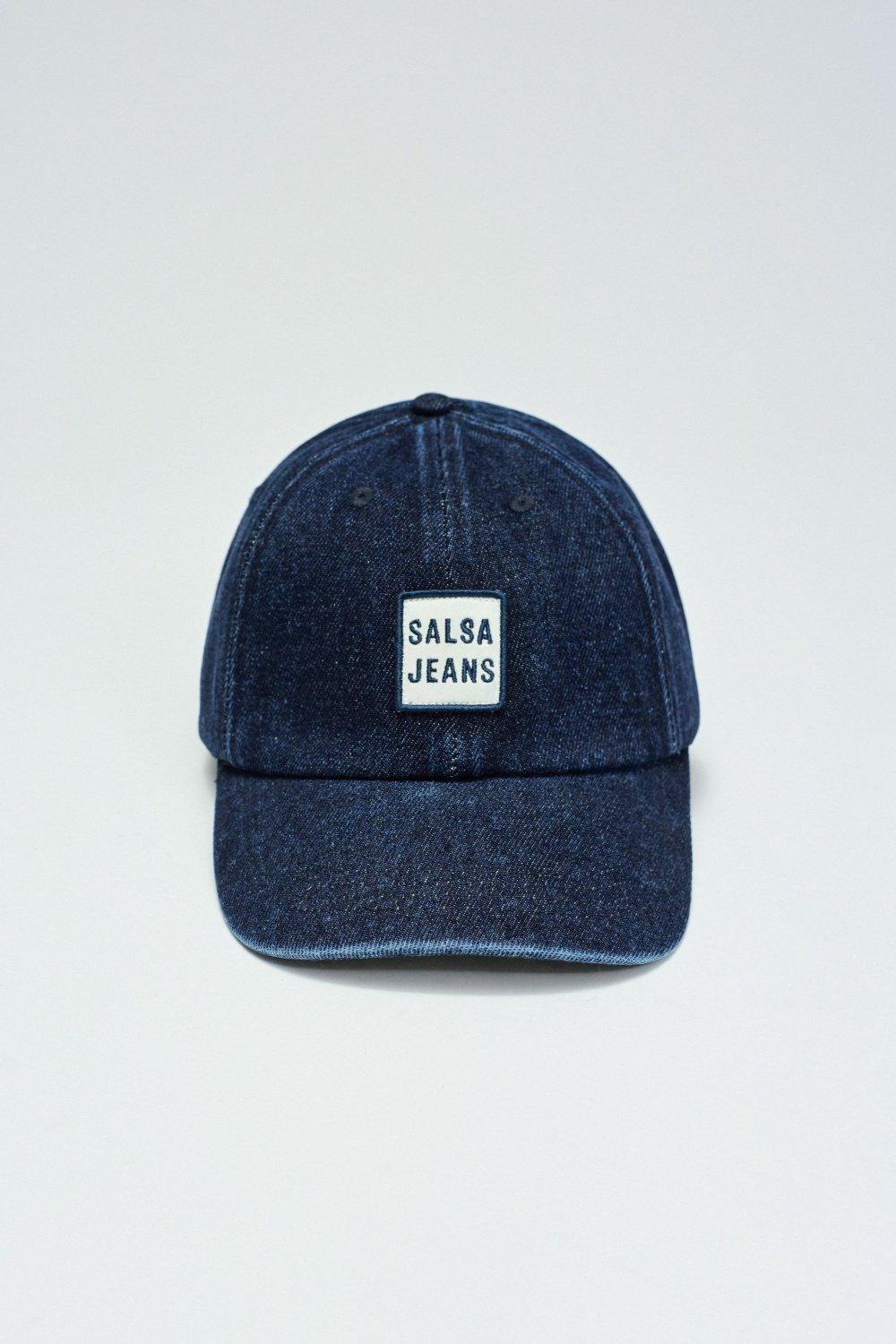 Denim Cap With Branding, Navy, medium
