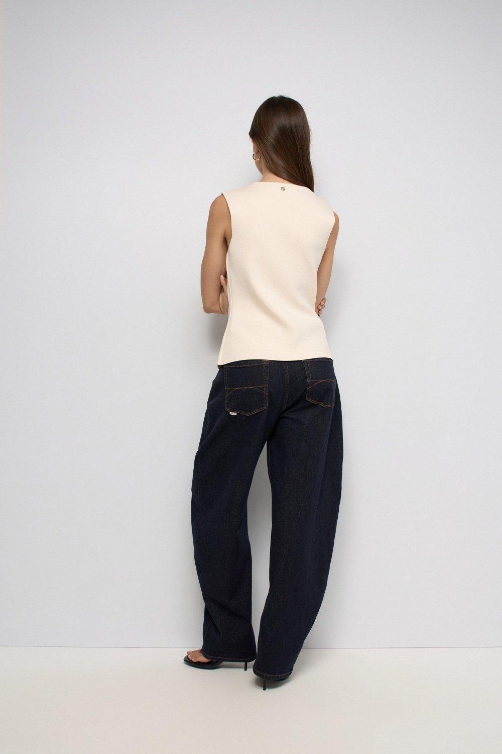 Waistcoat In Knit, Beige, large image number 3