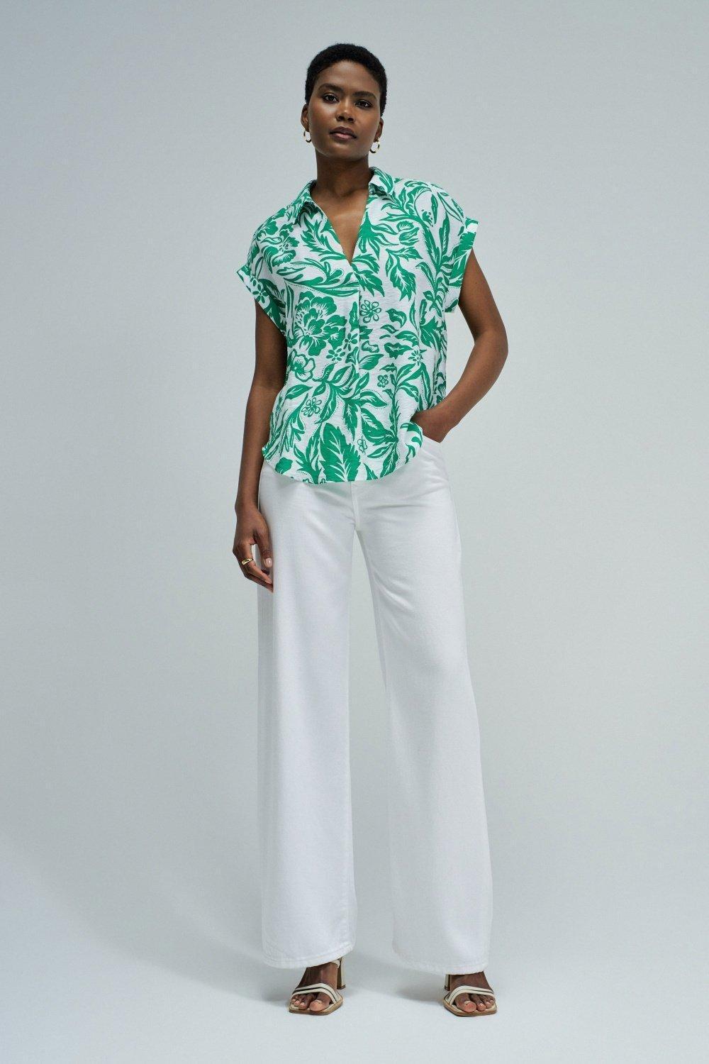 Shirt With Pattern, White, medium