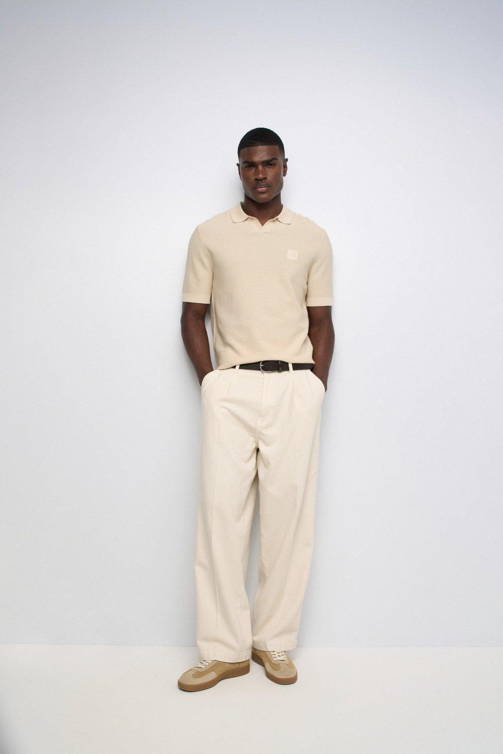Knitted Polo, Brown, medium