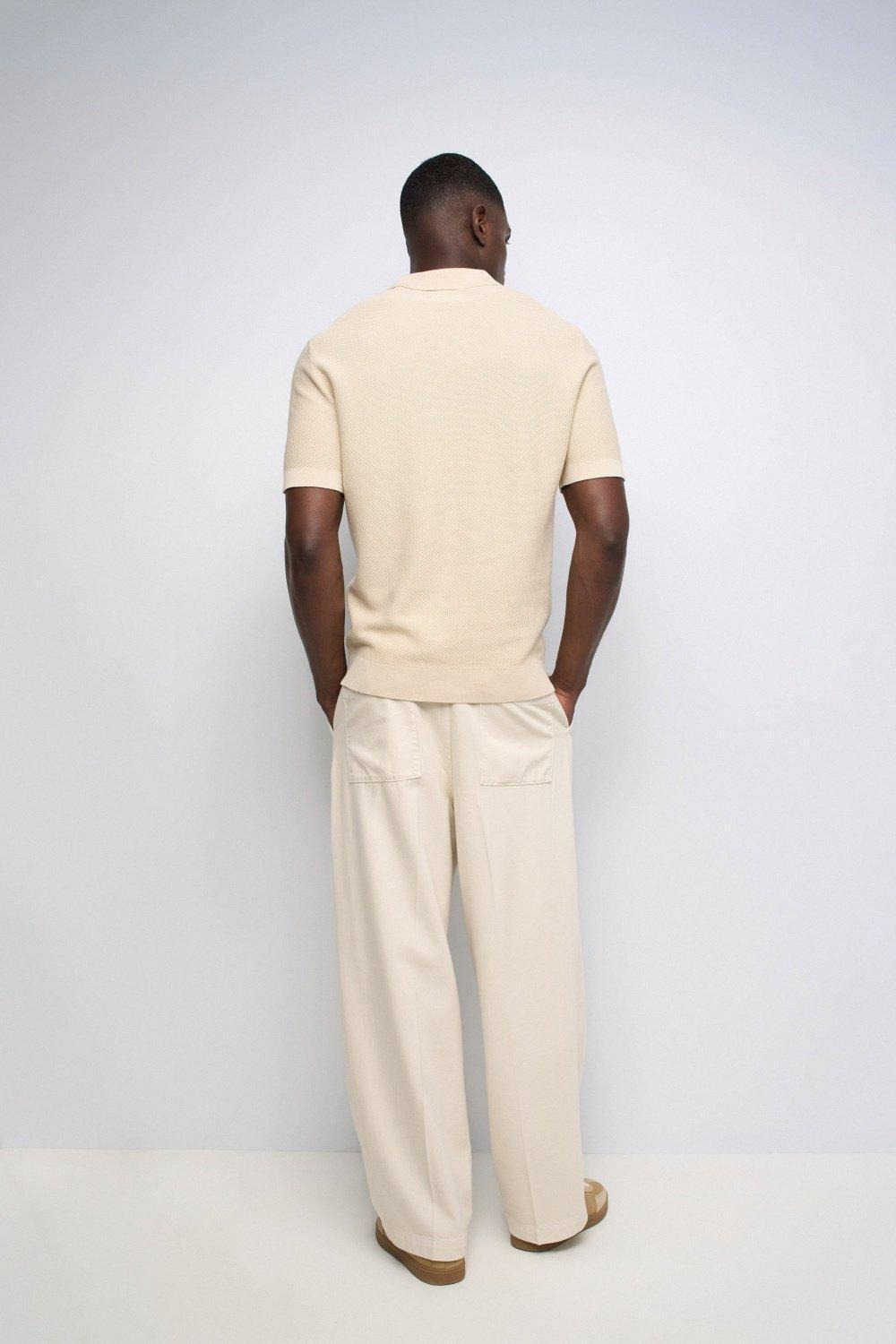 Knitted Polo, Brown, large image number 3