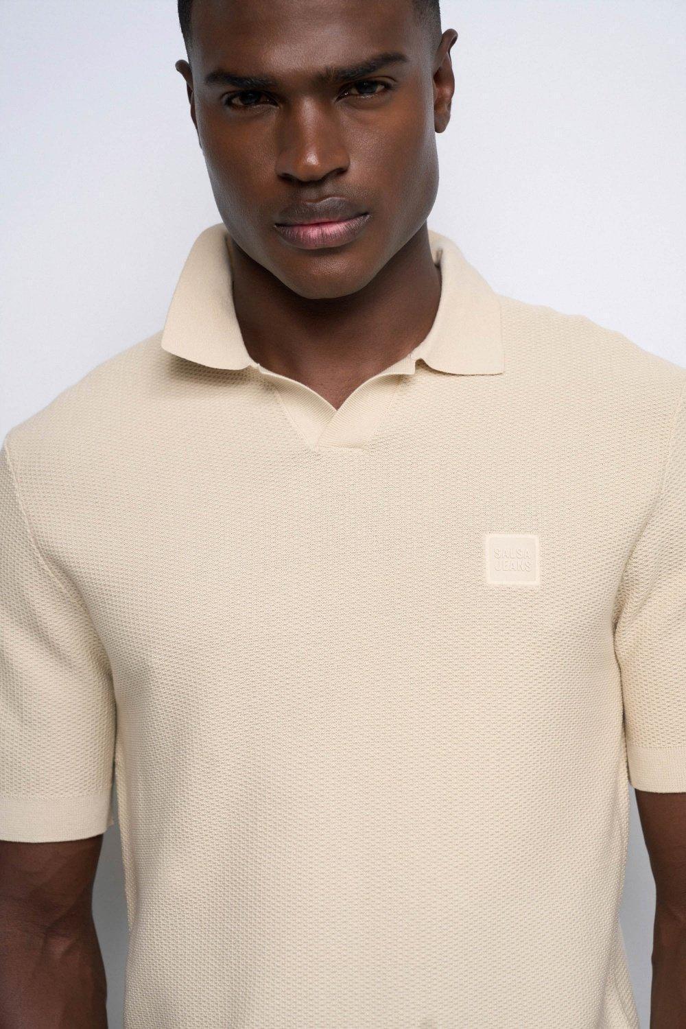 Knitted Polo, Brown, large image number 4