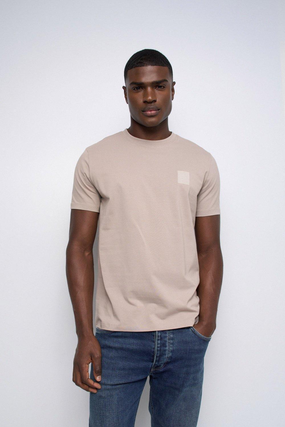 T Shirt With Branding, Navy, medium