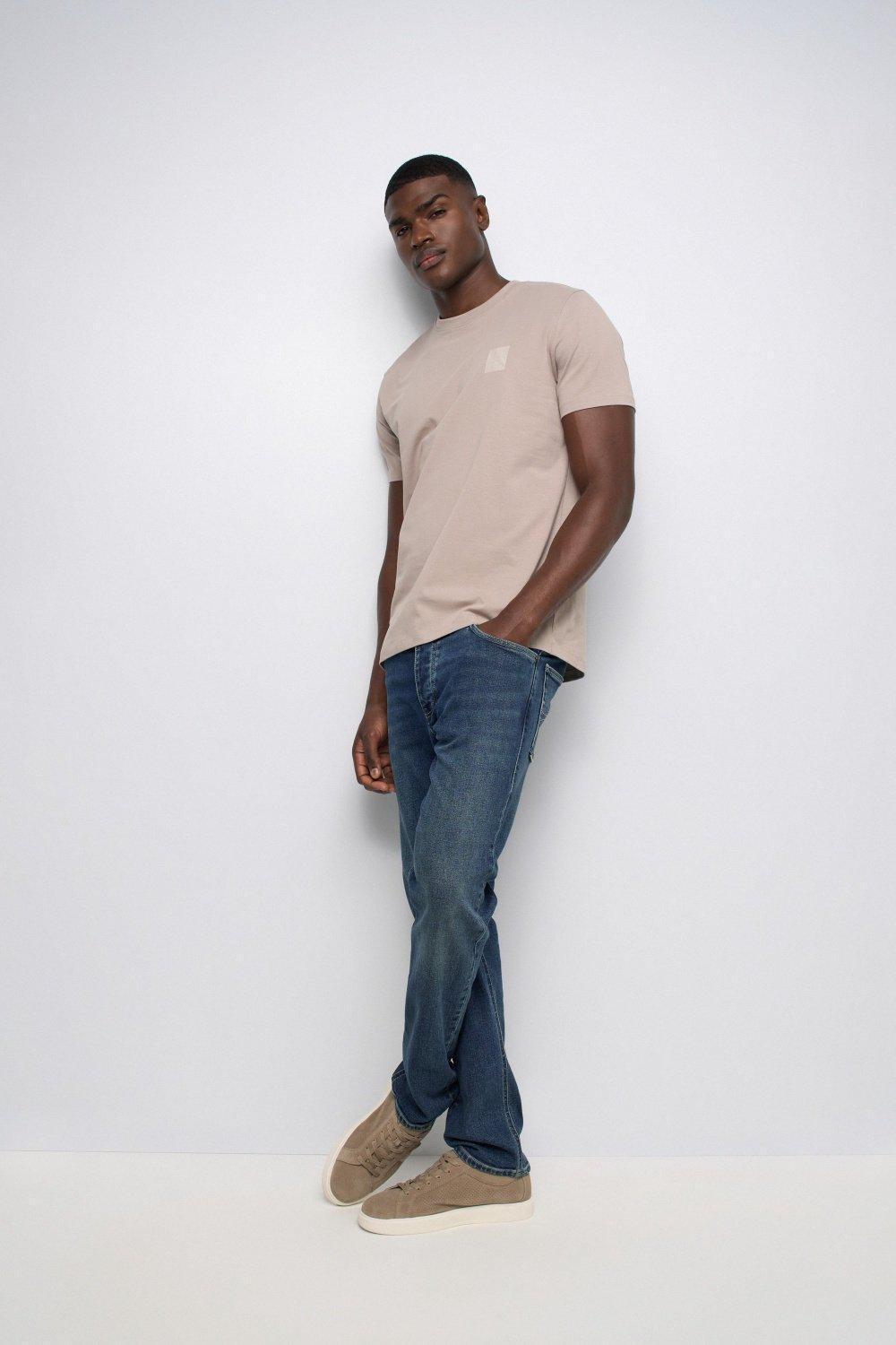 T Shirt With Branding, Navy, medium