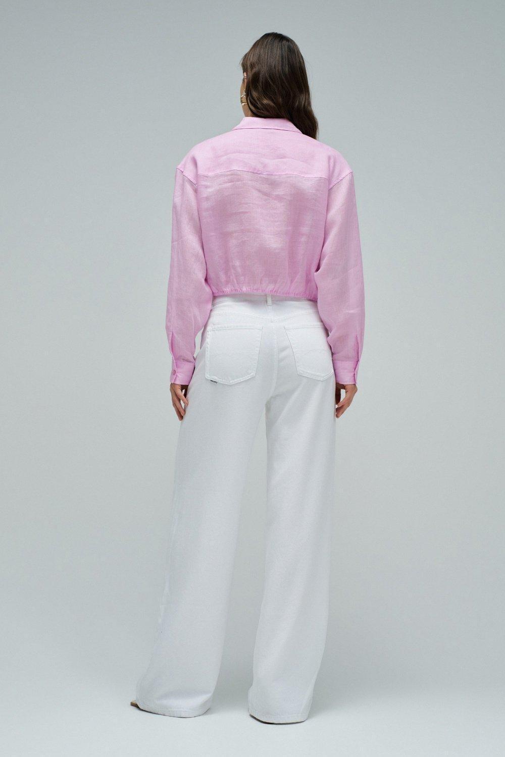 Cropped Shirt, Pink, large image number 3