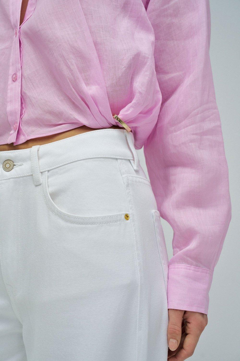 Cropped Shirt, Pink, large image number 4