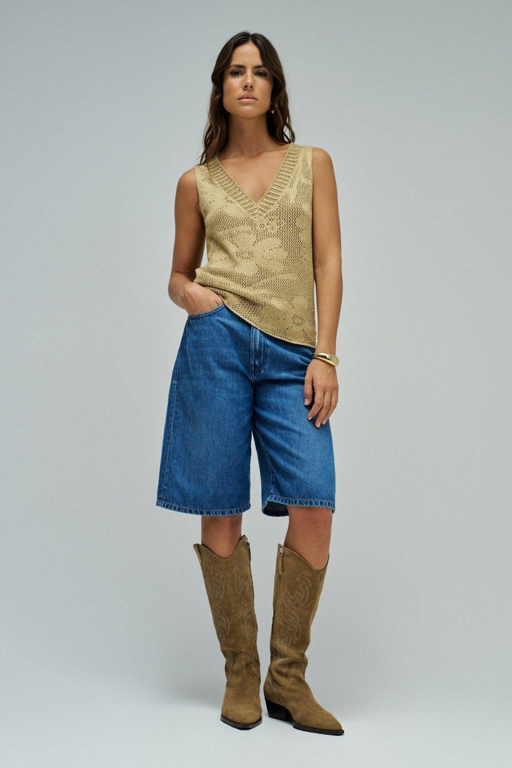 Top In Golden Mesh, Gold, large image number 1