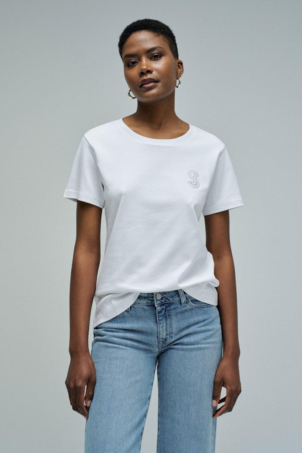 T Shirt With Branding, White, large image number 0