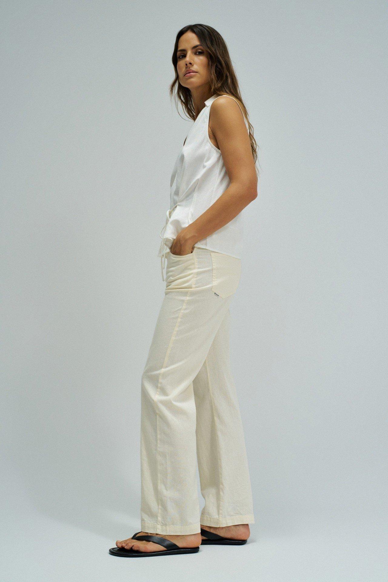 Linen Shirt, White, medium