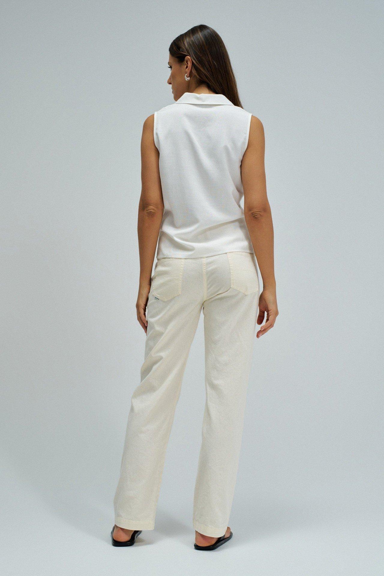 Linen Shirt, White, medium