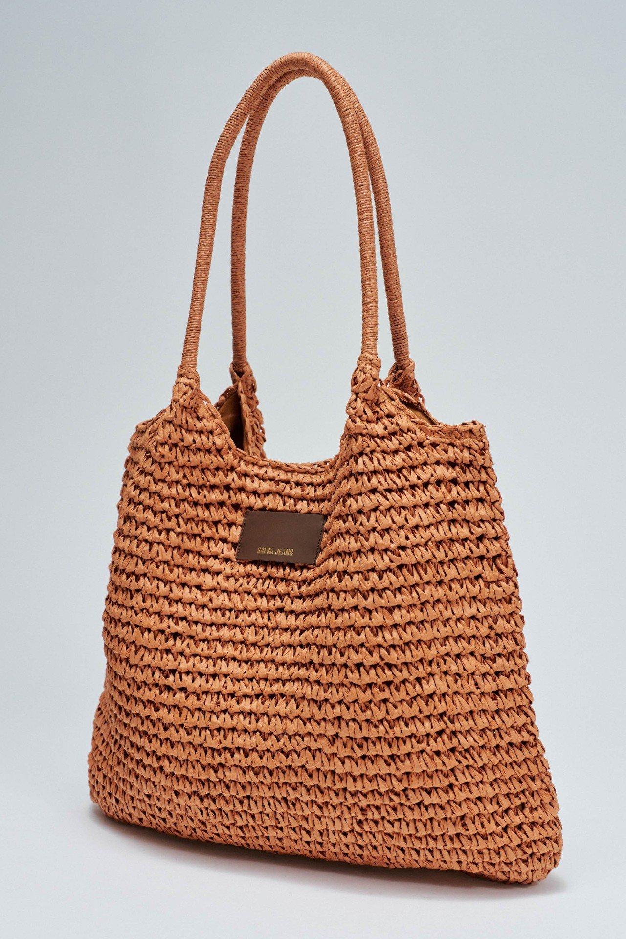 Raffia Bag, Red, medium