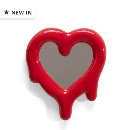 Seletti - Mirror-photo frame porcelain&glass melted heart-red