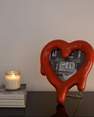 Seletti - Mirror-photo frame porcelain&glass melted heart-red