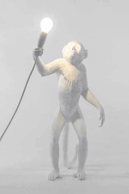 Seletti - Monkey Lamp Standing White Indoor