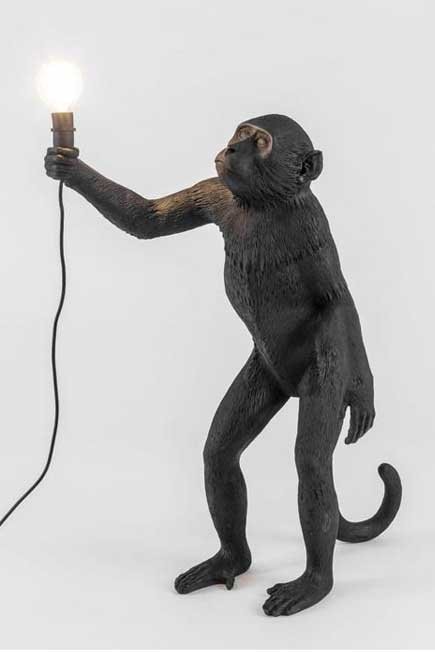 Seletti - Monkey Lamp Standing Black Outdoor