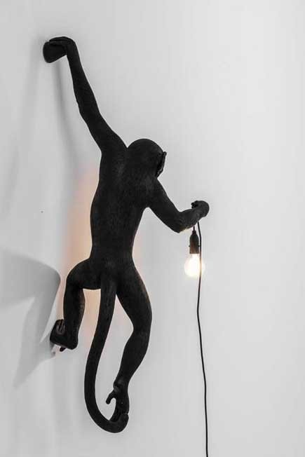 Seletti - Monkey Lamp Hanging Left Hand Black Outdoor