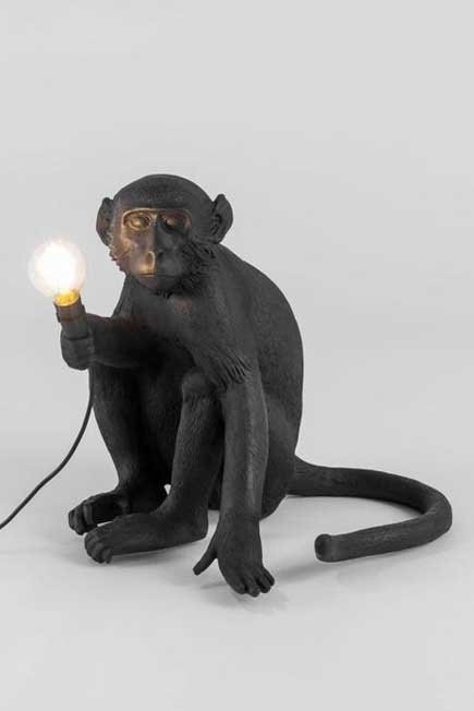 Seletti - Monkey Lamp Sitting Black Outdoor