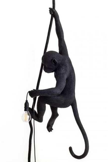 Monkey Lamp With Rope Black Outdoor, No Colour, large image number 1