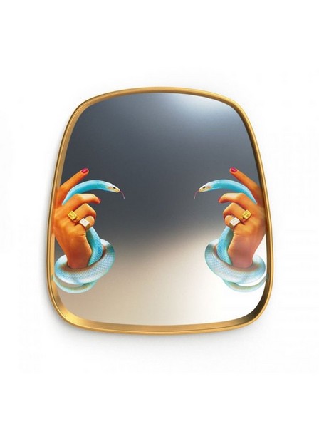 Seletti - Mirror Gold Frame Hands with Snakes